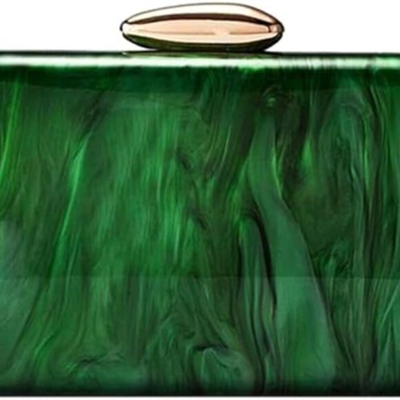 Versatile Acrylic Evening Purse: Crossbody Clutch with Unique Marble Design - Picture 1 of 6